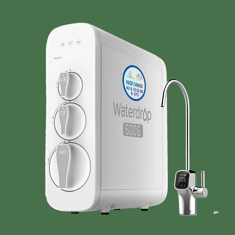 Sistema de ósmosis inversa sin tanque Waterdrop G3P600 con grifo inteligente